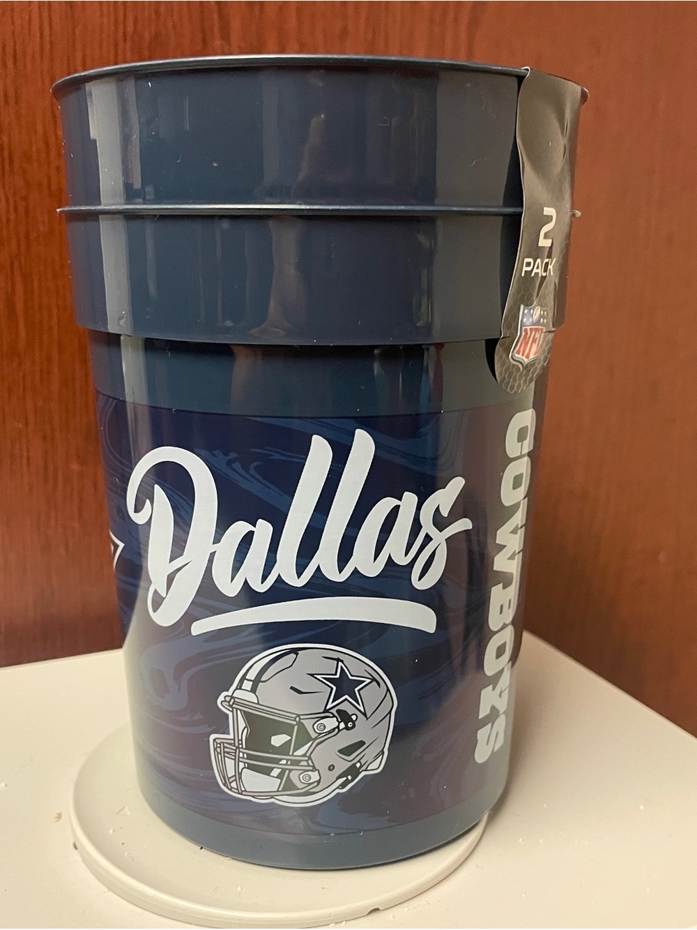 NFL Dallas Cowboys Navy Plastic Party Cups - 2 Pack